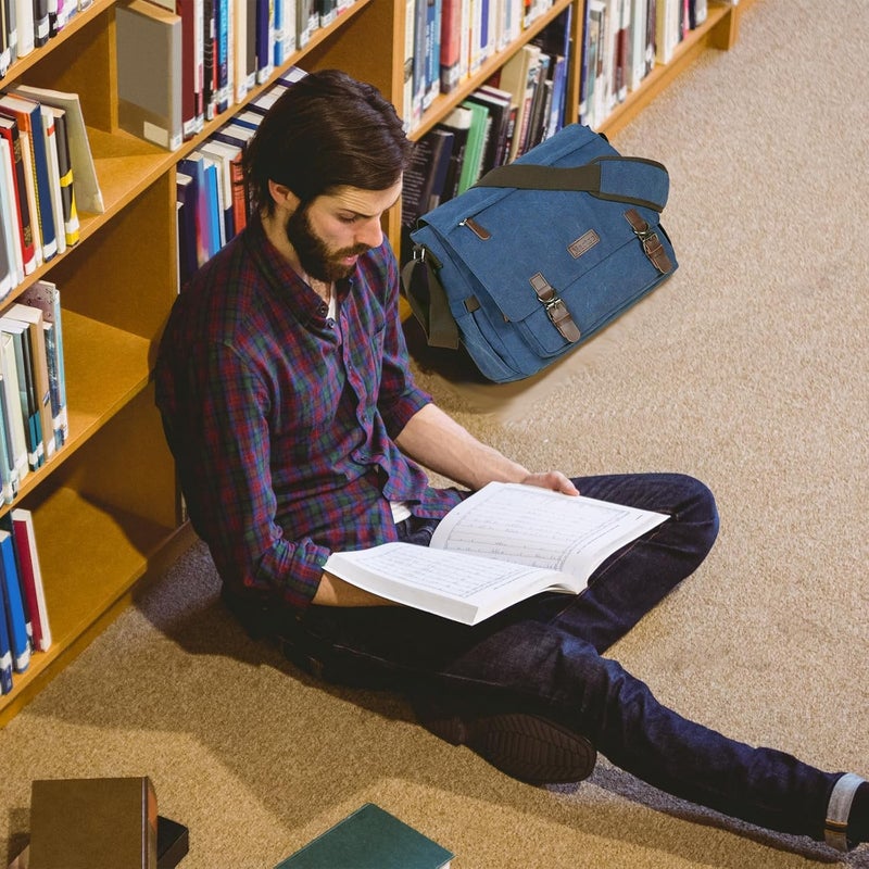 Mactso Canvas Messenger Bag for Men Women,Travel Satchel Shoulder bag 15.6 Inch Laptop Bag briefcase Business - Image 5